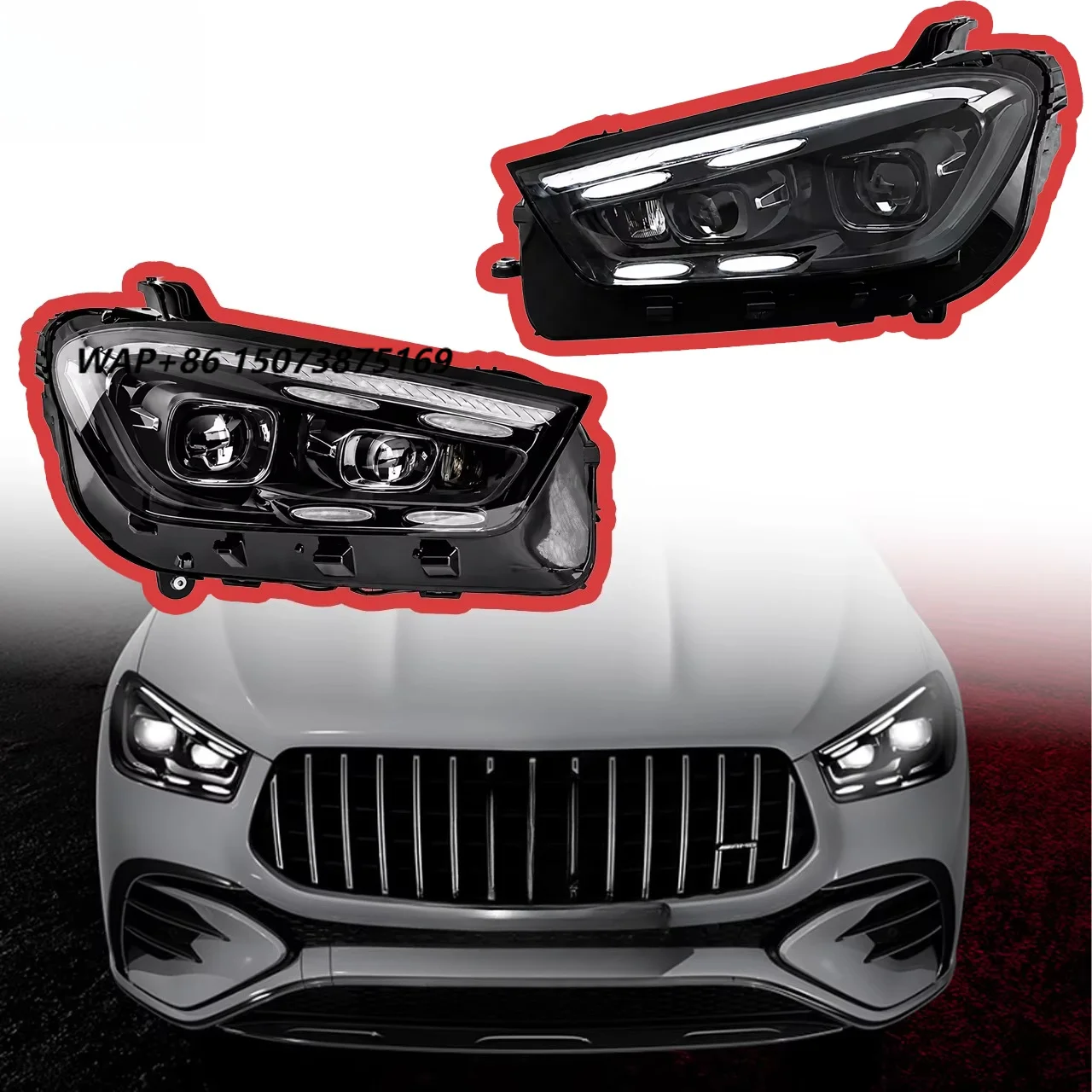 JY for GLE W167 20-23 LED Dual-Beam Projector Headlight Assembly with Direct-Fit Installation