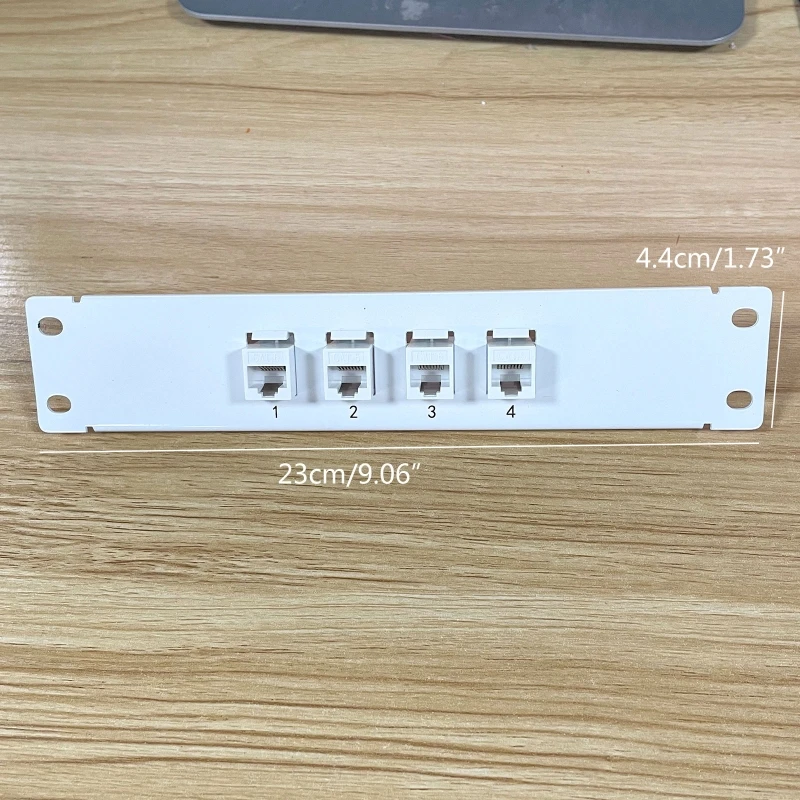 4 Port CAT6 Patch Panel Supports Back CAT6 Unshielded w/ Coded T568A/B Wiring for RJ45 Network Cables Rack/Wall Mount 24BB