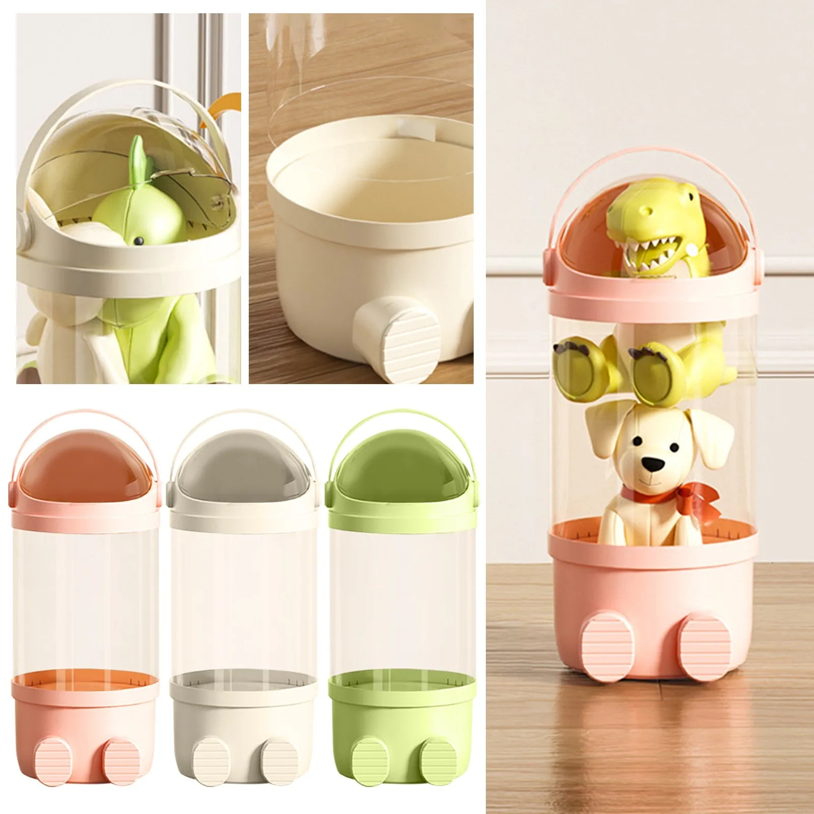 

Ящик для хранения игрушек для кукол, прозрачный органайзер, многослойное ведро для хранения игрушек, детская коллекция фигурок, коробка для хранения дисплея