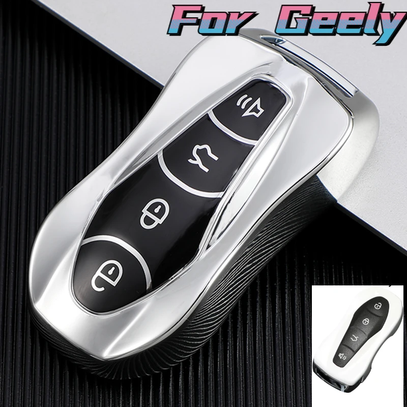 TPU Key Case Holder Shell For Geely Tugella 2020 Boyue Atlas Pro Gili Tugella Car Key Cover Remote Protection Keychain Skin