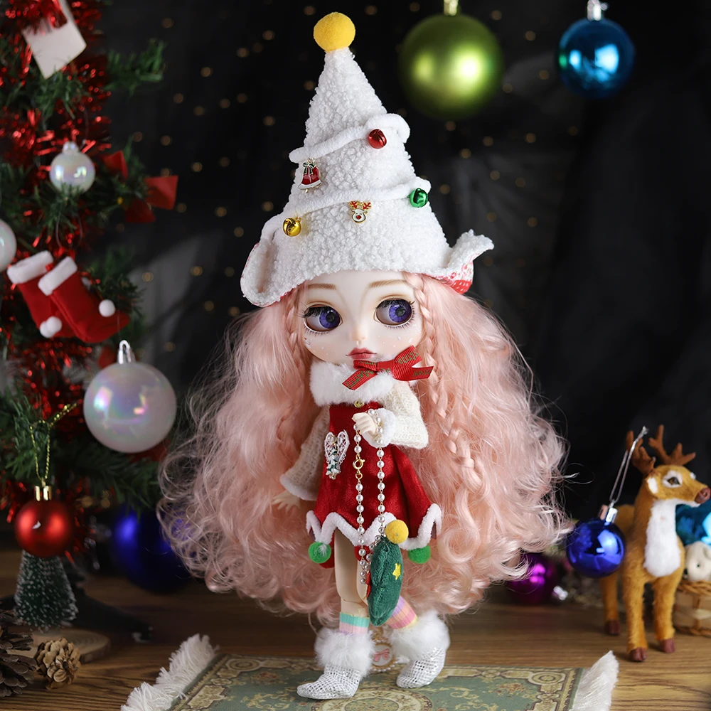 ICY DBS Blyth Doll Christmas Theme Articulated Body Hand-painted Makeup BJD Anime Toy Role Play Set Shoe Hand Girl Gift