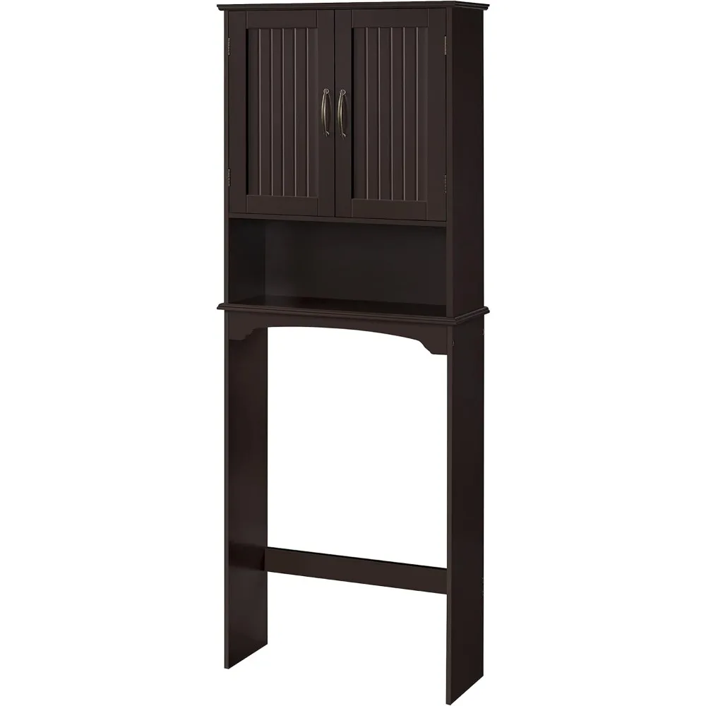 

Over The Toilet Storage with 2 Doors & Adjustable Shelf, Free Standing Toilet Rack Wooden Space-saving Collect Cabinet, Bathroom