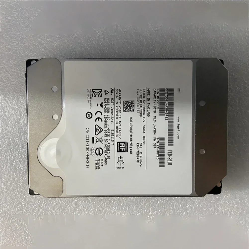 10 تيرا بايت لـ HGST Ultrastar 10T SAS 12G HUH721010AL5200 7200RPM 256 ميجابايت 12 جيجابايت/ثانية 3.5 "قرص صلب