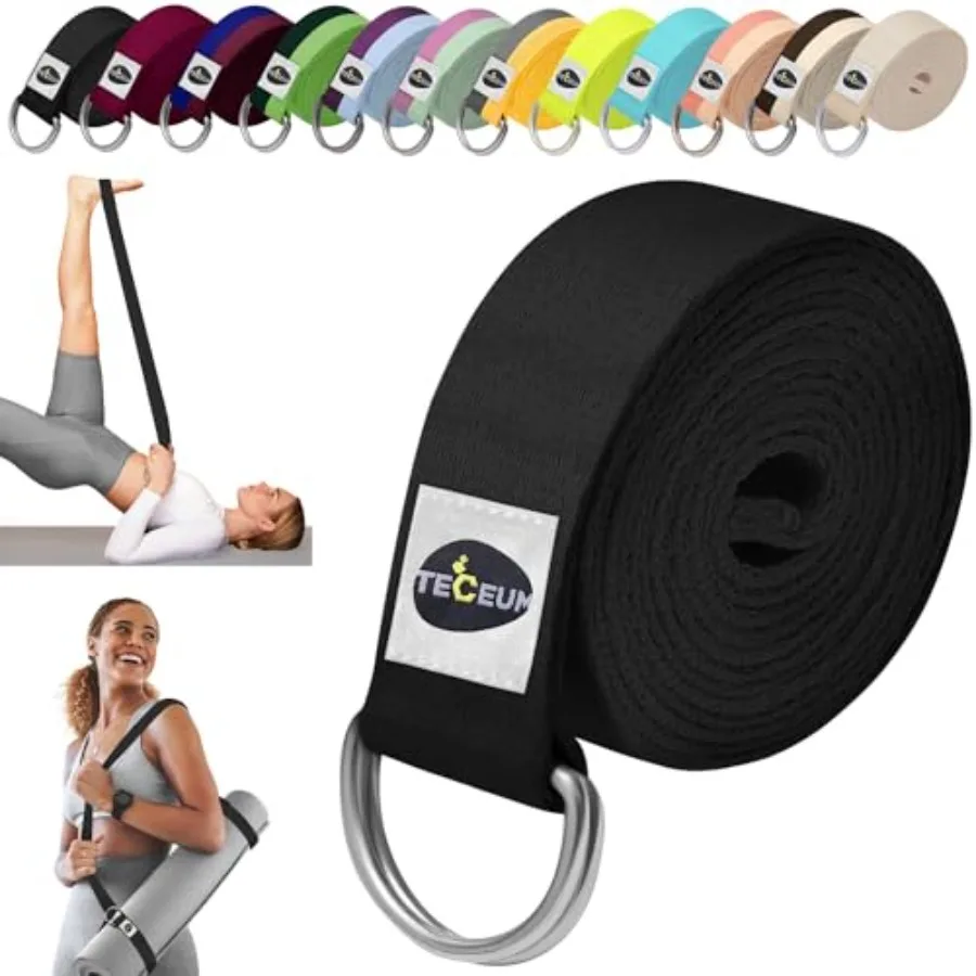 

Yoga Strap and Mat Strap 2 IN 1 Cotton 30+ colors Adjustable Non-Slip Belt for Yoga, Pilates, Stretching, Physical Therapy, Fit