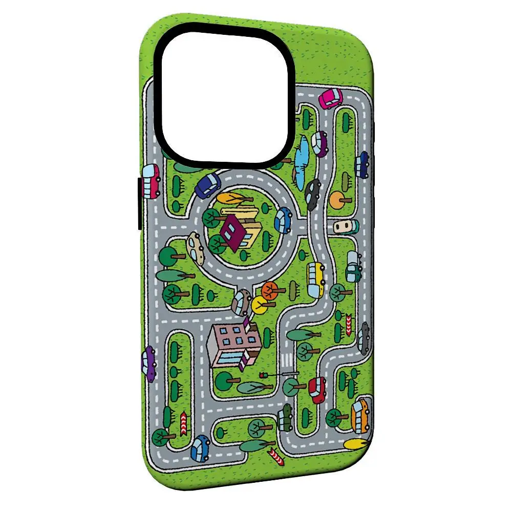 Kids Toy Car City Road Phone Case Film material 2-in-1 Shell FOR IPhone 17 16 15 14 12 17Air 16e 13 Pro MAX 16Plus Cover view 6