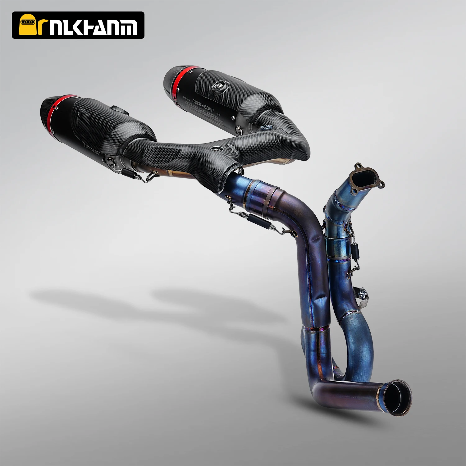 

For PANIGALE V2 Motorcycle exhaust full Ti. system modification with Temi High position dual muffler for panigale V2 2025-