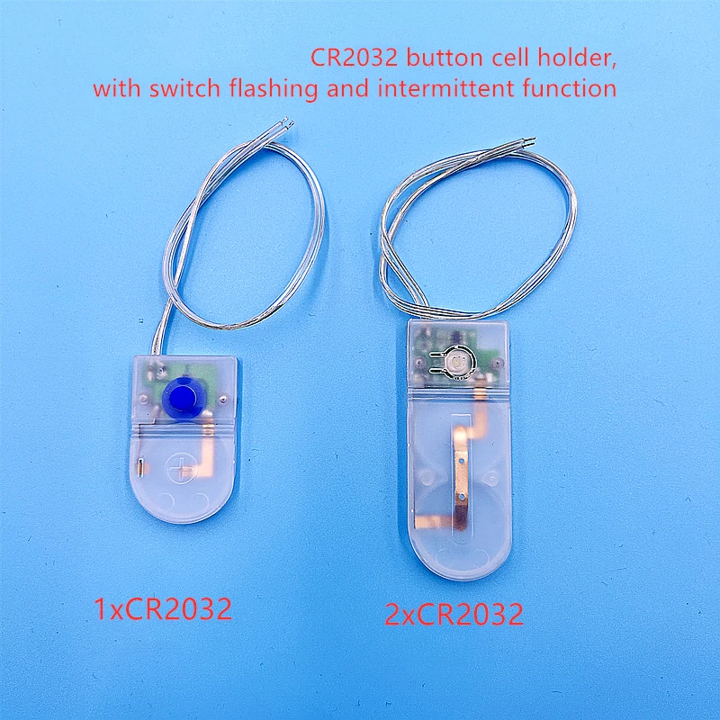 1/2/5Pcs CR2025 CR2032 Coin Cell Battery Holder Case With Wire Leads flashing/intermittent switch Battery box