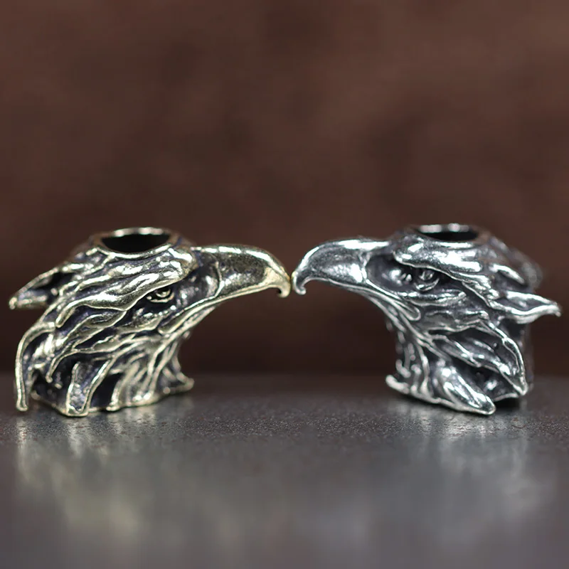 Animal Eagle Head Brass Knife Beads EDC DIY Paracord Woven Bracelets Lanyard Pendants Accessories Outdoor Tool Hangings Charms ﻿