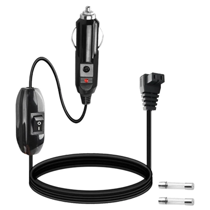 A80P-12V Car Refrigerator Power Cable, 2M Fridge Freezer Extension Cable With Cigarette Lighter Adapter For Fridge Heater