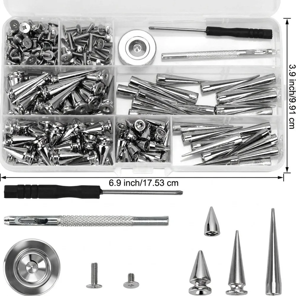 Bright Silver Finish Leather Rivet Set Secure Attachment Diverse Decorative Needs For Custom Projects For Leather Goods