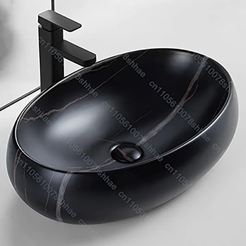 Luxury Vintage Ceramic Vessel Sink for Bathroom Vanity Art Basin Above Counter Wash Bowl Basin with Drain Accessories Countertop