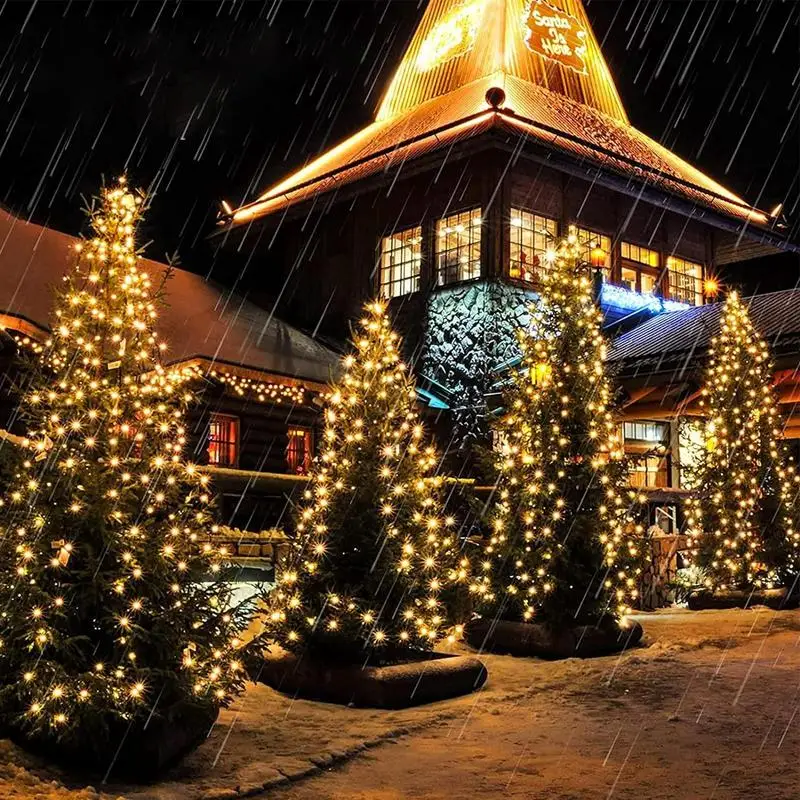 Christmas Tree Lights 9.84FT 400 LED Cluster Lights String Fairy Lights With Remote Christmas Lights With Ring For Tree Decor