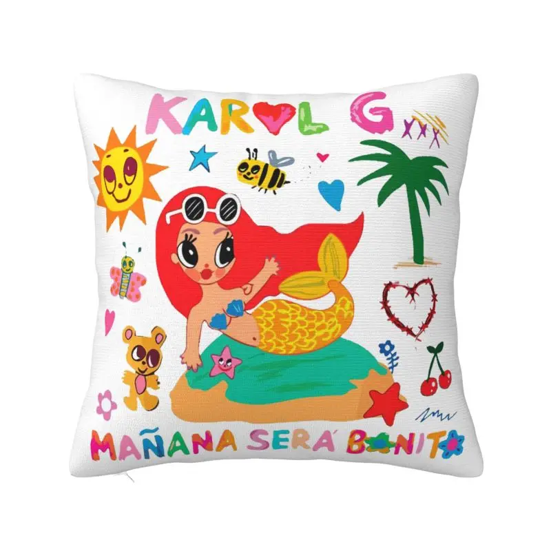 Reggaeton Music Karol G Manana Sera Bonito Throw Pillow Case Bedroom Cushions Cover For Sofa Chair Square Polyester Pillowcase