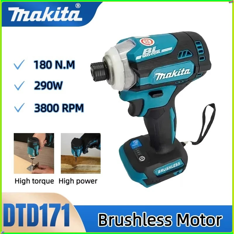 

Аккумуляторный ударный шуруповерт Makita DTD171 18В, бесщеточный, беспроводной электроинструмент