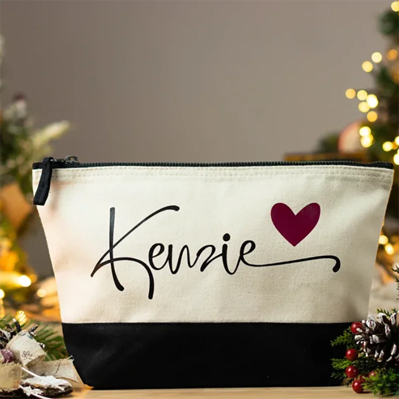 Personalized Name Cosmetic Bag Bride Bridesmaid Wedding Gifts for Girlfriend Best Friend Christmas Birthday Gift for Wife Sister