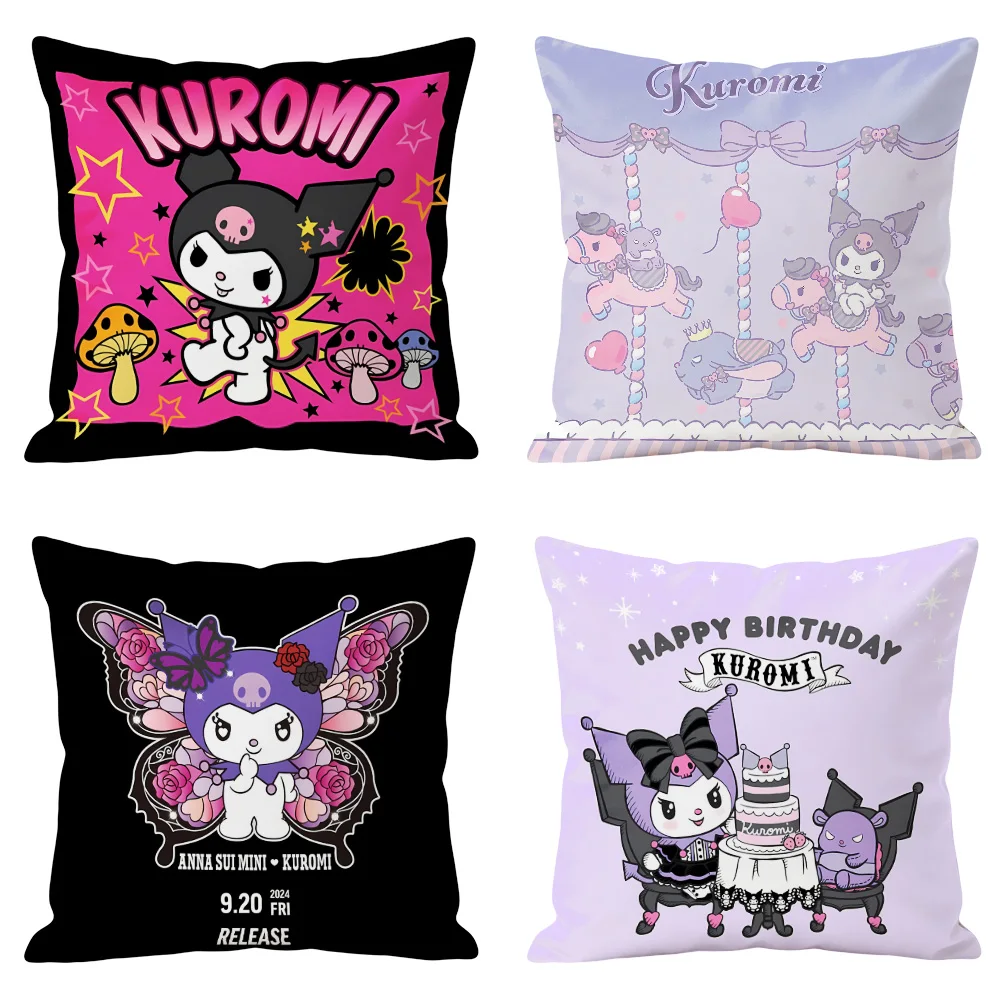 Kuromi Double Sided Print Decorative Pillowcase Cushion Cover for Bedroom Decorative Sofa Cushions Pillows for Sofa Home Decor