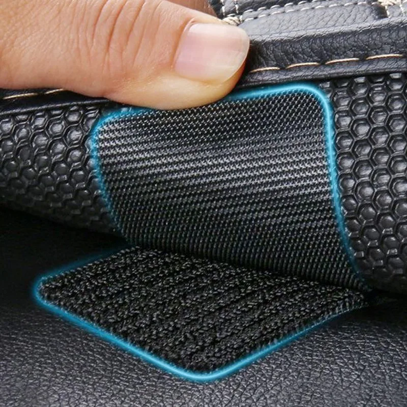 Strong Carpet Fixing Stickers Self-adhesive Touch Fastener Grip Tape Black Pad Double Faced Mat Fixed Patch Home Floor Anti Skid