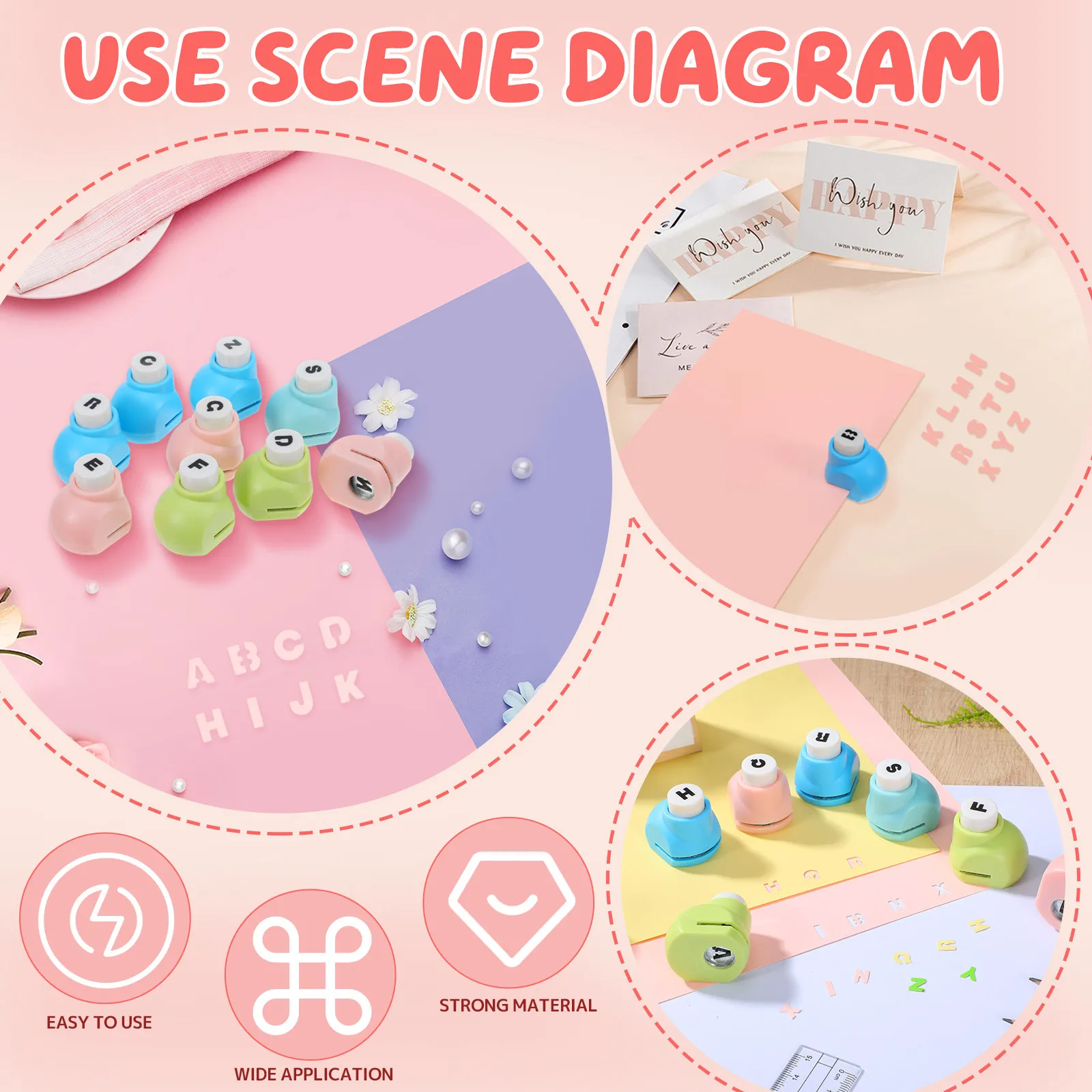 

1 Set Craft Paper Puncher Letter pattern Paper Cutter Miniature Letter Maker For Scrapbooking Diy Art Create Ideal Holes Puncher