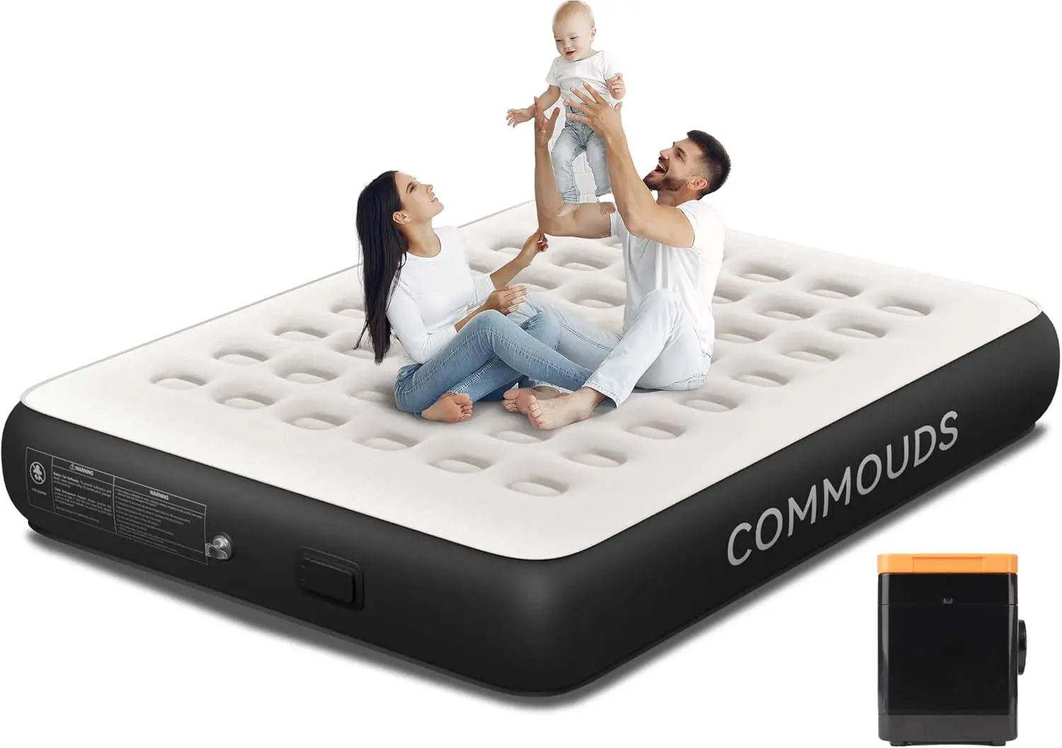 13" High Inflatable Air Mattress with Built-in Battery Pump, Portable Blow Up Bed for Camping Home Guest