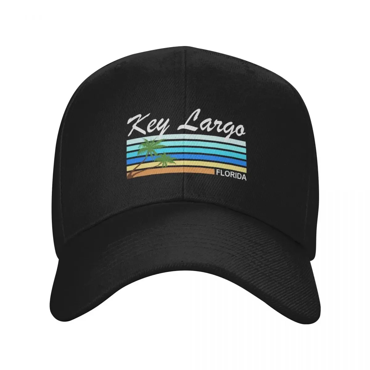 Key Largo Florida USA beach palm tree Baseball Cap Male hat Funny hats Baseball Men Women's