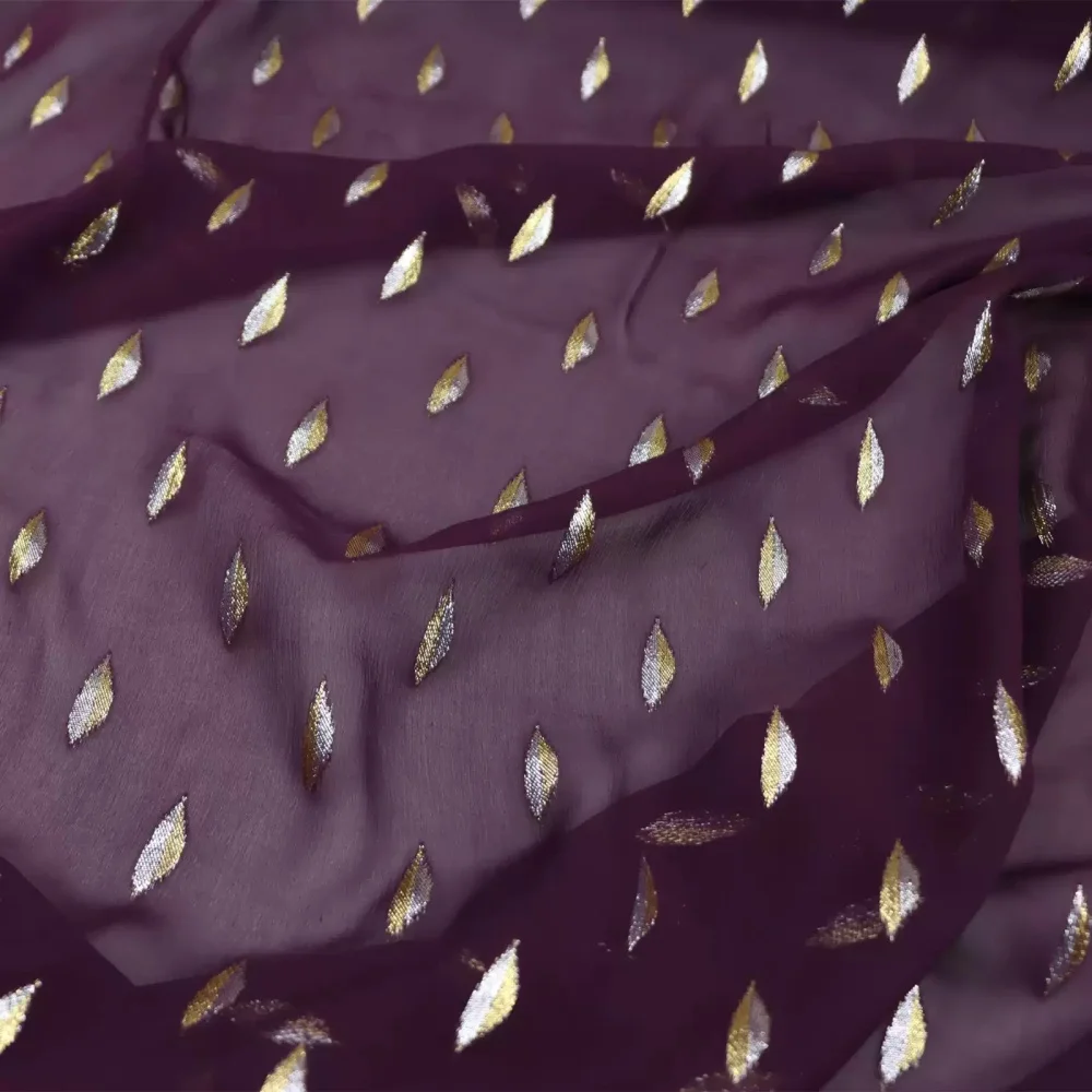 

Hot Good Texture Elegant Polka Dot Design High Quality Shiny Material Silk Crepe Metallic Lurex Fabric for Women Garment Dress