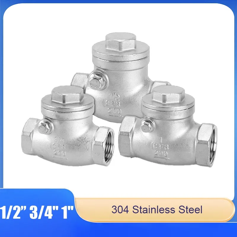 

304 stainless steel wire buckle check valve 4 points 6 points 1 inch internal thread horizontal swing type check valve