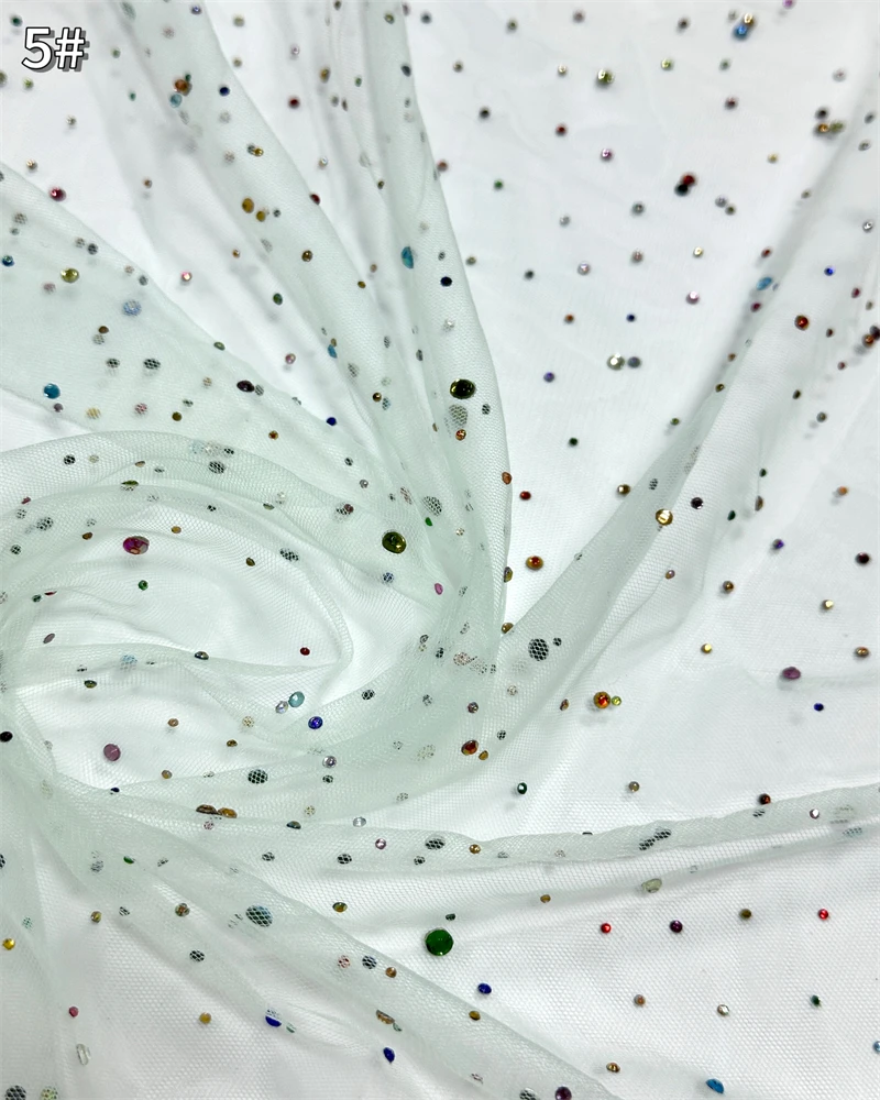 قماش تول من قماش قوس قزح الأورجانزا لخياطة فستان الأطفال قماش شبكي على شكل نجمة لتزيين خلفية ذاتية الصنع