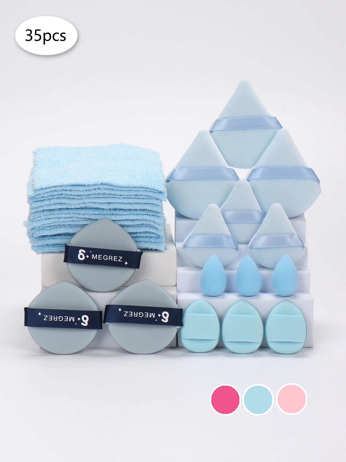 35 Pieces Makeup Remover Pad, Double-Purpose Makeup Sponge with Water, Dry and Wet Foundation, Suitable for All Skin Types