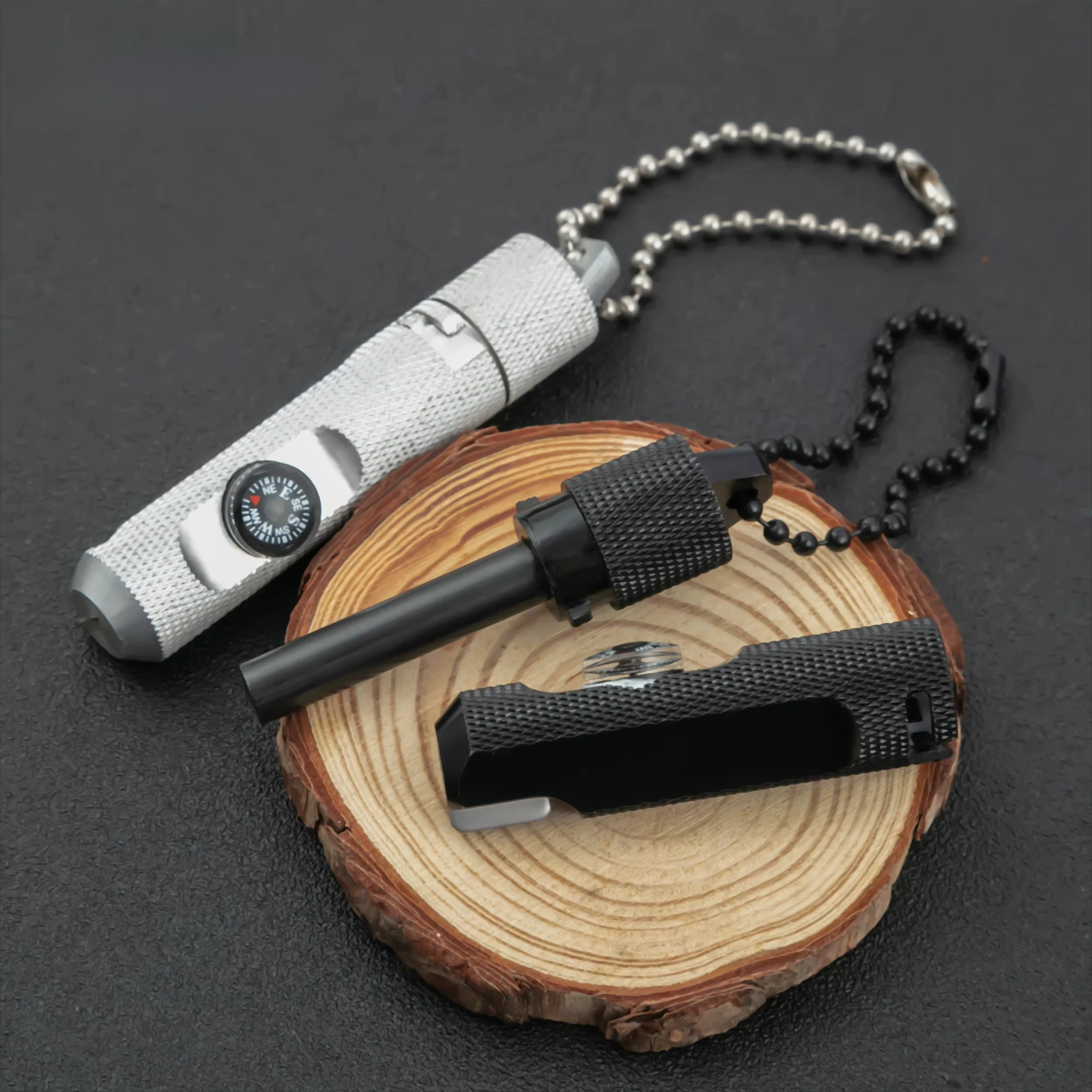 

Outdoor Wilderness Survival Multi Functional Lock Fire Stick Compass EDC Outdoor Fire Equipment