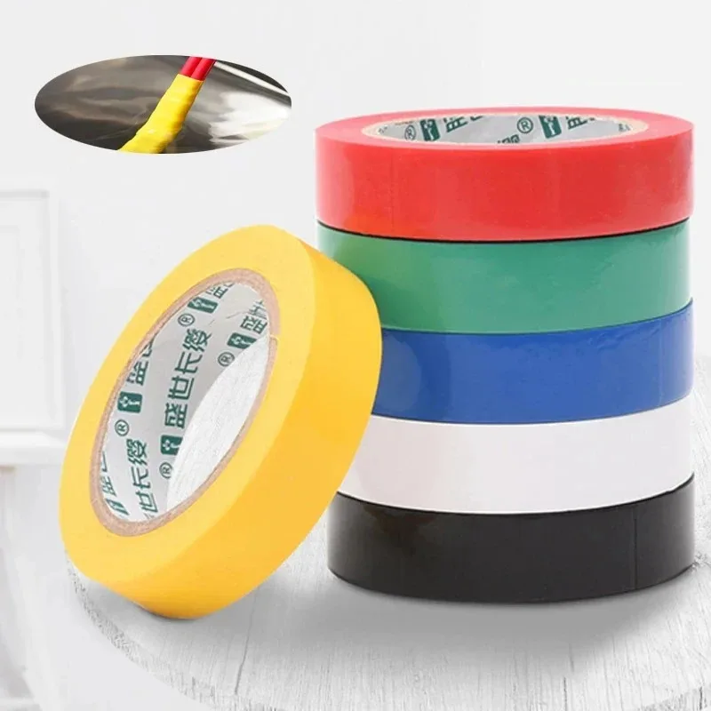 Color Insulating Electrical Tape PVC Wear-resistant Flame Retardant Lead-free Waterproof Eletrician Black Red Blue Green