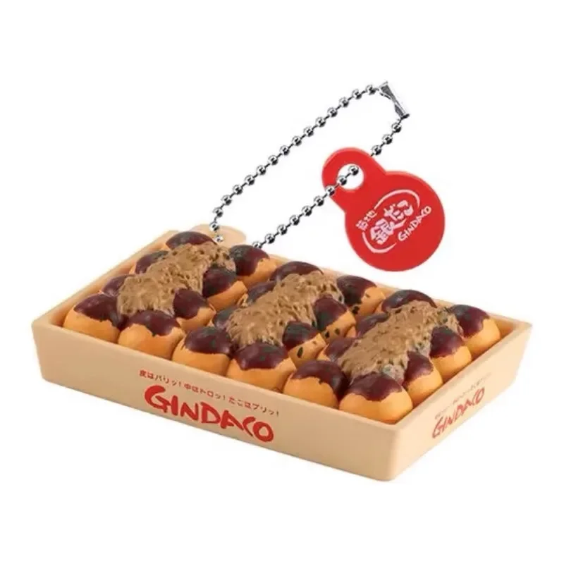 Bandai Gashapon Leuke Kawaii Figuur Anime Miniatuur Takoyaki Snack Voedsel Sleutelhanger Octopus Ballen Hanger Model Capsule Speelgoed Gift