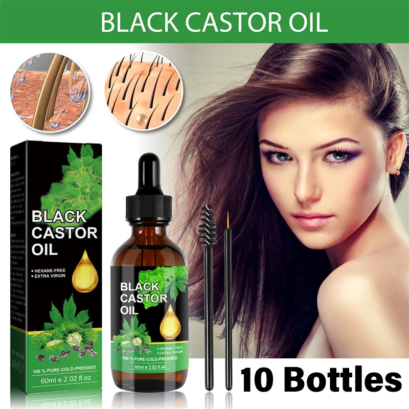 Black Castor Fast Eyelash Serum Growth Eyelashes Eyebrows Enhancer Thicker Lashes Treatment Eyelash Longer Enhancement Products