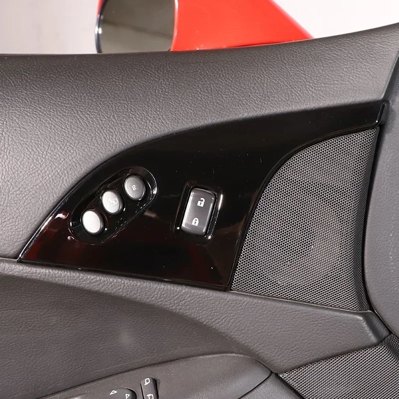For Chevrolet Corvette C6 2005-2016 ABS Red/black/carbon fiber Car Child Safety Lock Frame Cover Trim Sticker Car Accessories