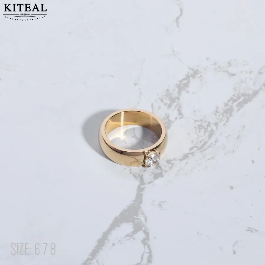 KITEAL Hot 2024 Gold Plated Joint Knuckle Rings for women White Zircon Arc Ring Jewelry Girlfriend Birthday's Gift