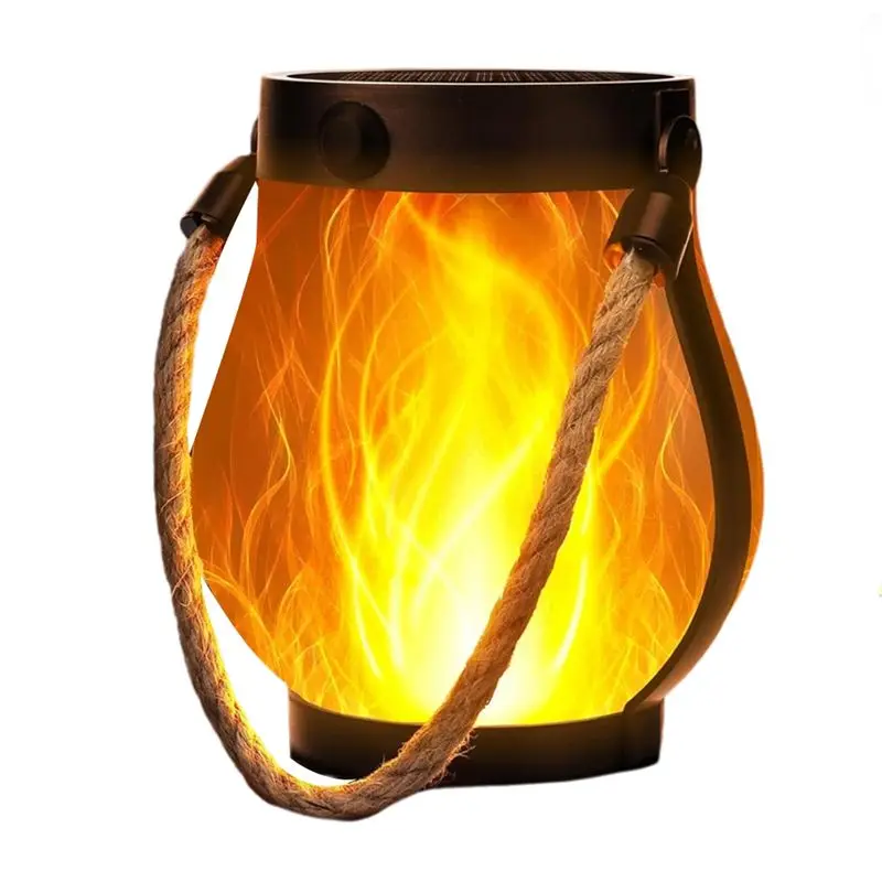 RALCA-USB& Solar Powered Outdoor Lanterns Flickering Flame Garden Lights Waterproof Hanging Design Dual Charging System
