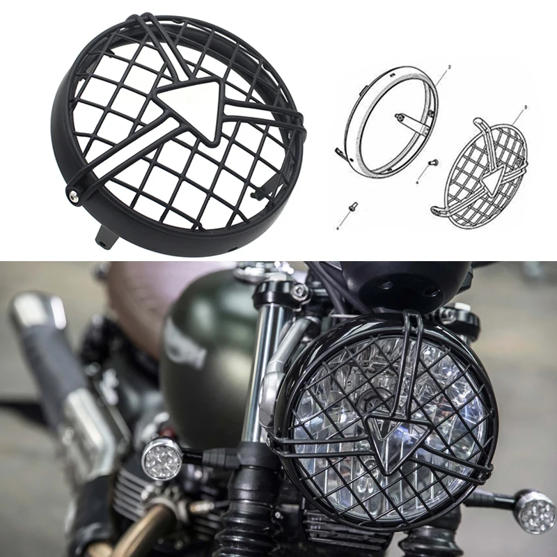 

Motorcycle Headlight Mesh Grill Guard Front Lamp Mesh Grille Cover Protector For speed Twin 900 Speed 400X speed 900 400