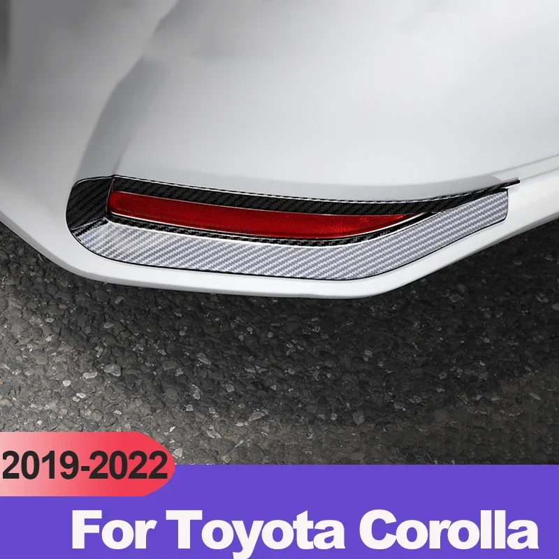 For Toyota Corolla 2019-2021 2022 2023 2024 E210 12th ABS Carbon Car Rear Fog Light Frame Trim Cover Stickers Car Accessories