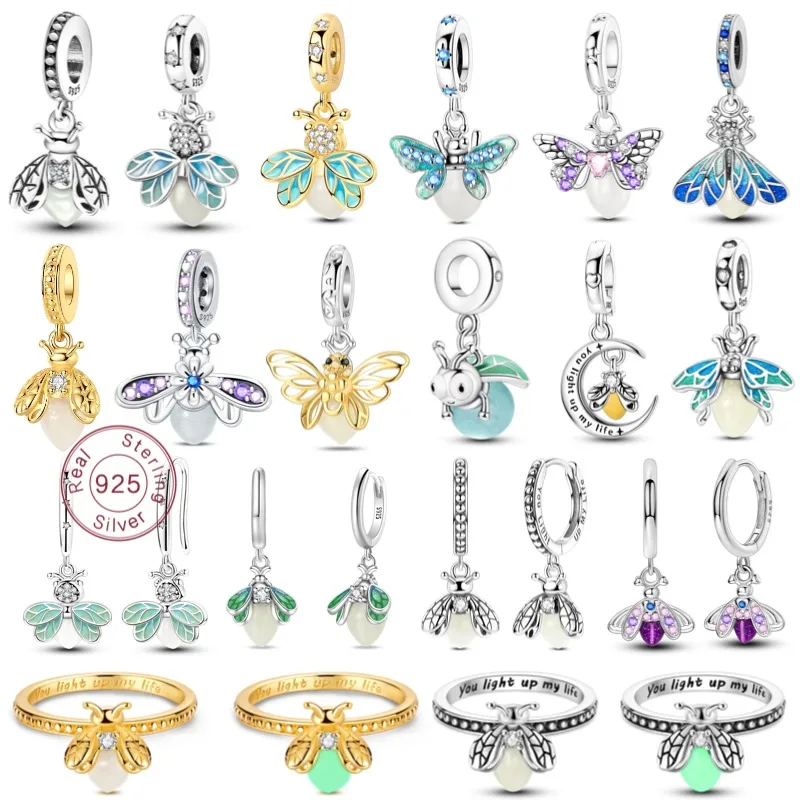 925 Sterling Silver Glow-in-the-Dark Firefly Series Infinite Original Zircon Anniversary Women's Jewelry Gift
