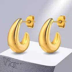 Vnox Chic Moon Earrings for Women, Anti Allergy Stainless Steel Ear Gifts for Mom Wife Girlfriend Lover Birthday Party Jewelry