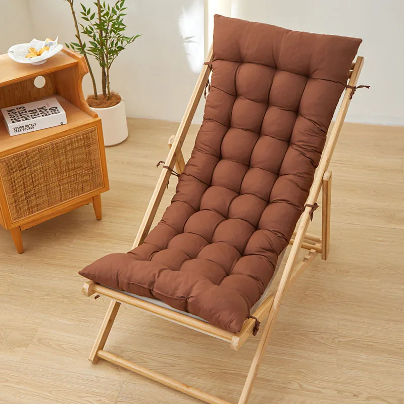 Solid Extended Large Chair Cushion with Strap Thick Cozy Seat Pad for Napping Balcony Living Room Office Sedentary Artifact