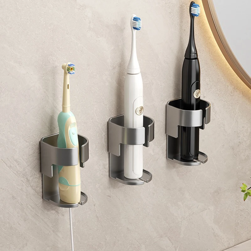 Electric Toothbrush Holder Rack Saves Space Seamless Bathroom Self-adhesive Wall-mounted Toothbrush Storage Base