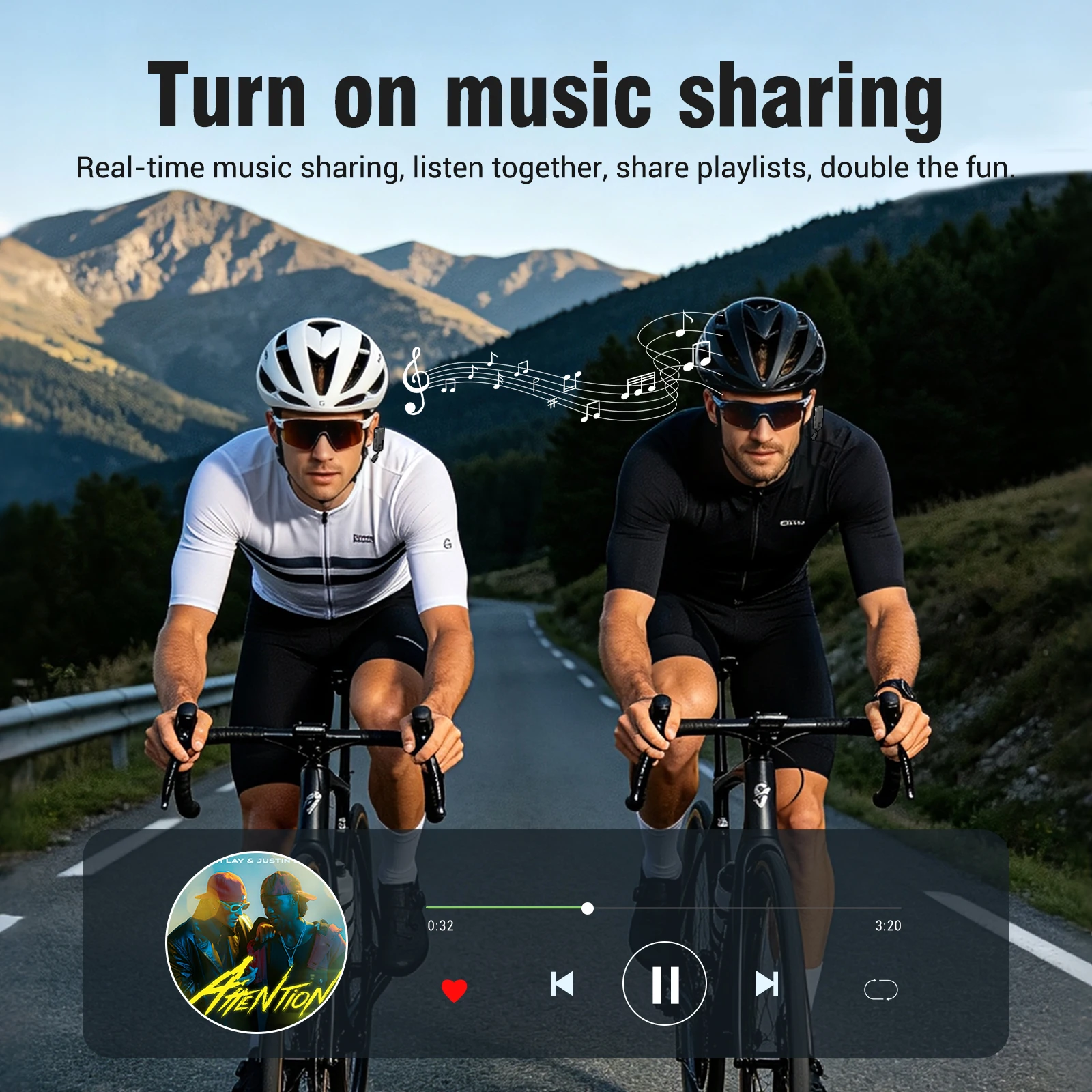 C11 Bluetooth Walkie-talkie Headset IPX5 Waterproof Multple Wearing Options Wireless 6.0 For Outdoor Running Climbing Cycling