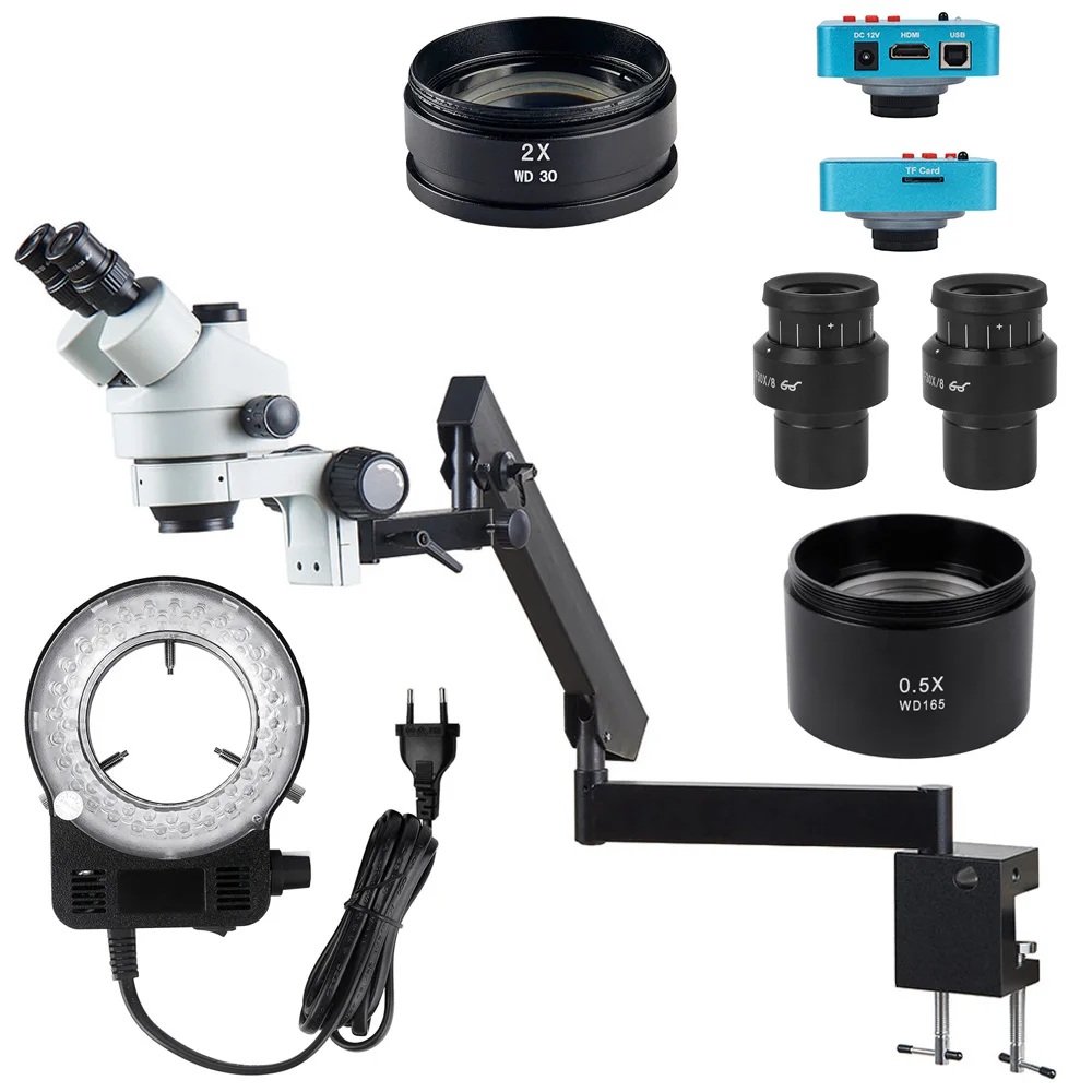 

38MP Camera Student Teaching Trinocular Microscope Auxiliary Objective Lens Electronics Industry Maintenance