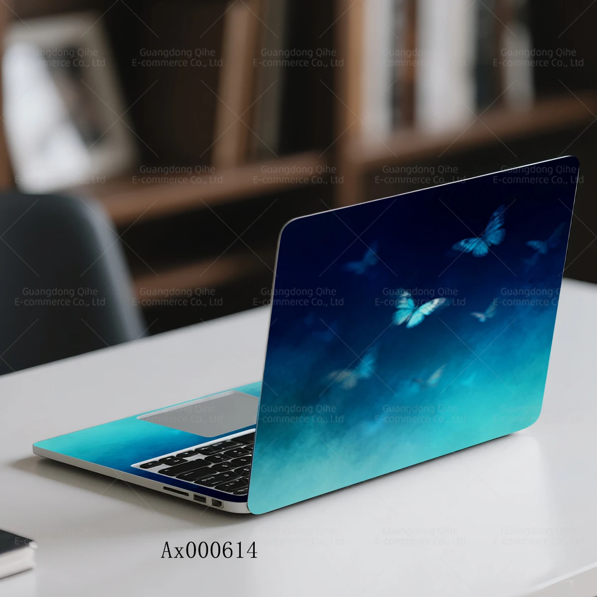Romantic Butterfly Silhouette Laptop Skin Fluid Gradient Decal for Personalized Laptop MacBook Notebook PC Ornamental Stickers