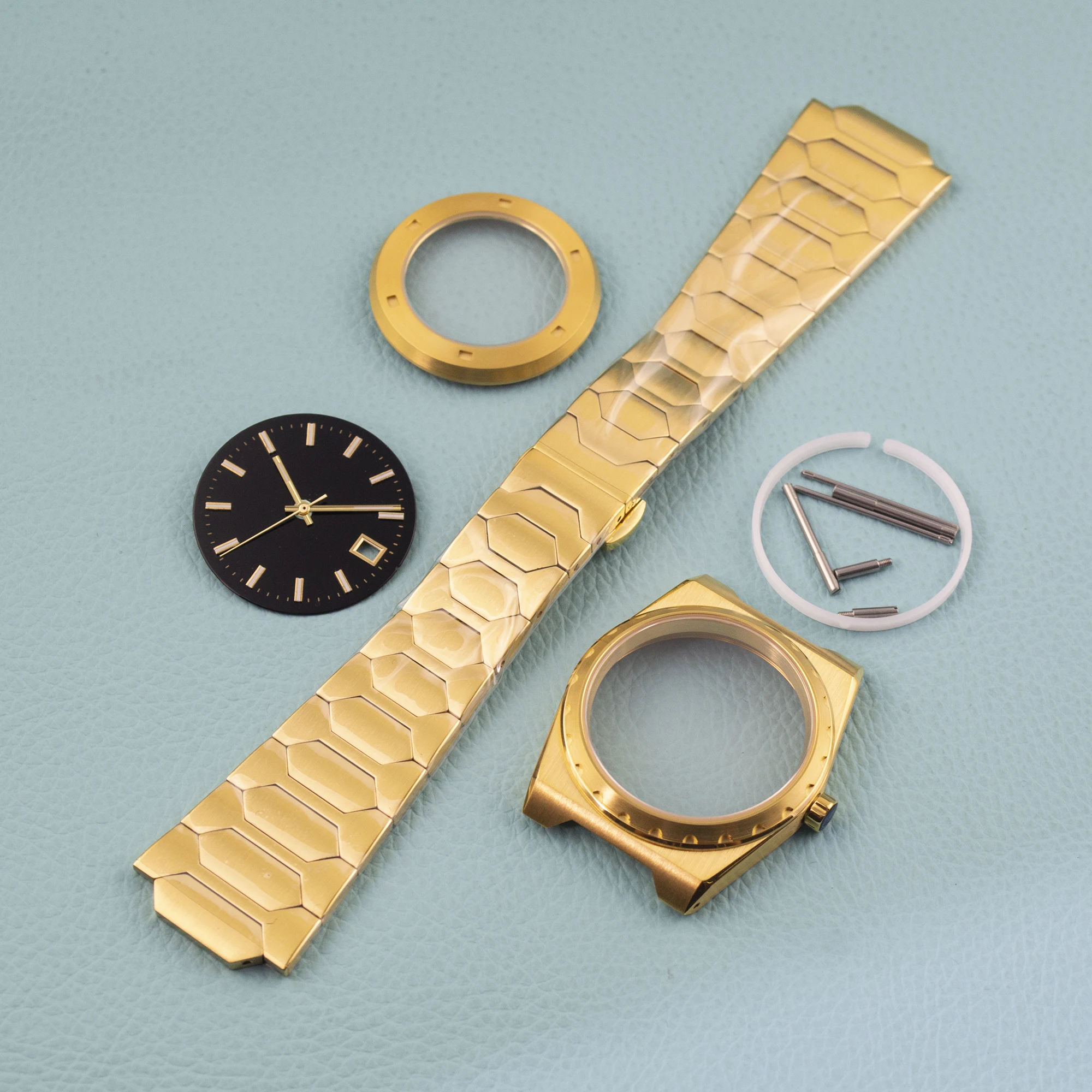 37mm Watch Case 31mm Dial Green Luminous Hands VC222 Watch Case Stainless Steel NH35 Case Sapphire Glass Fit NH35 NH36 Movement