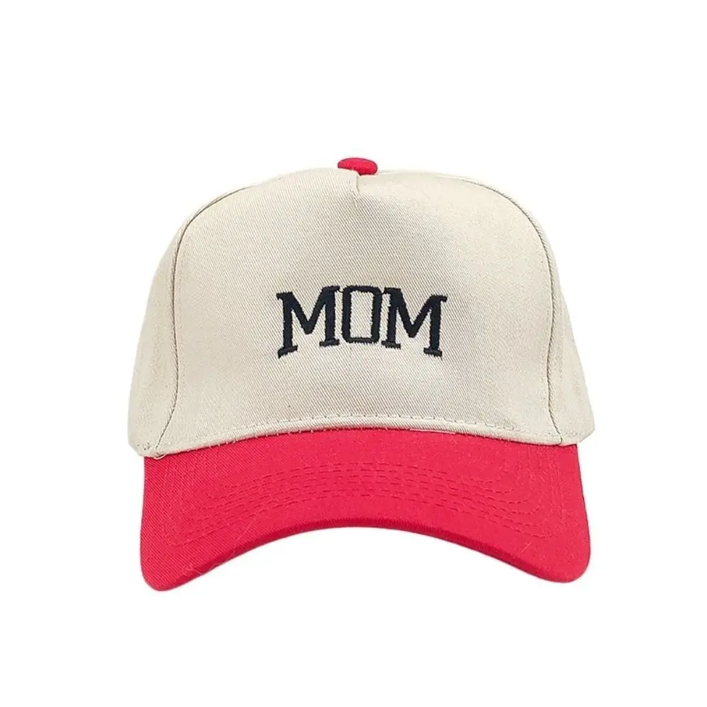 2pcs/set Retro Letter Embroidered Mom Dad Baseball Cap Two-Tone Adjustable Parent Matching Hat Baseball Hats For Man Women