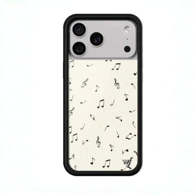 

Luxury Cute musical note Wildflower Phone Case for iPhone 12 13 14 15 16 17 Pro Max 16 Plus Wildflower Love Notes Movement Cover