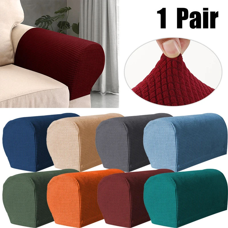 2Pcs Sofa Arm Covers High-Grade Spandex Stretch Arm Caps Dustproof Sofa Towel Armchairs Covers Furniture Protector