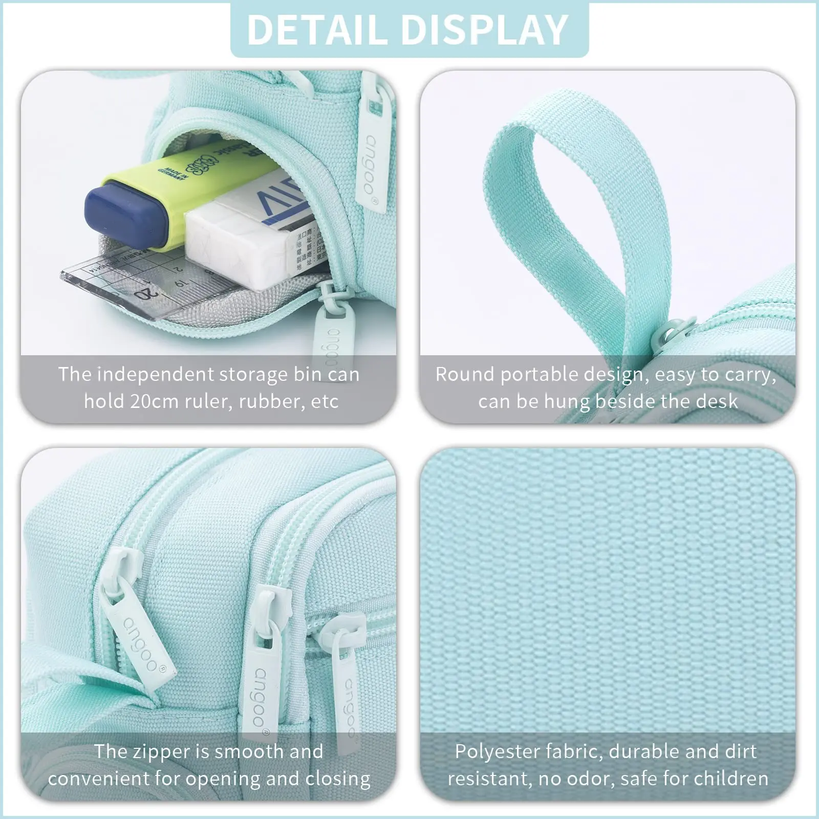 Large-Capacity Zippered Pencil Case Portable Multi-Compartment Pencil Pouch Waterproof and Durable Stationery Storage