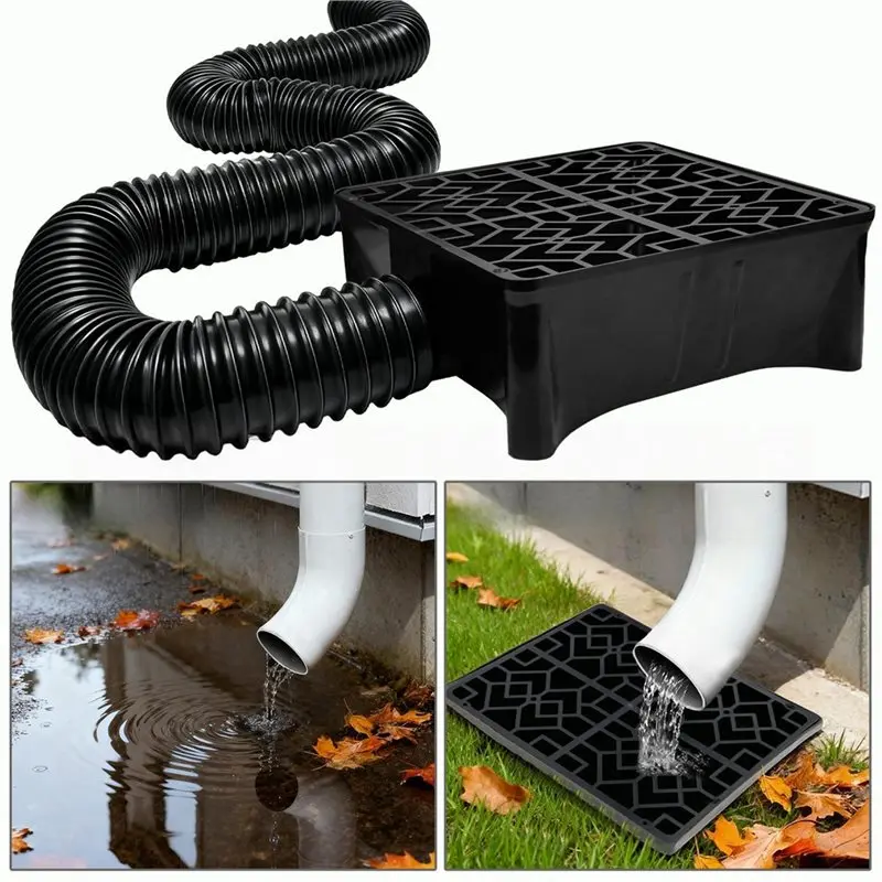 【LIMITED TIME DISCOUNT】For Home For Home Foundation Drainage Downspout Extension Kit Catch Basin For Yard Rainwater Collection A